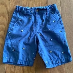 Boys Nautica Blue Gray Shorts with lighthouses and flags